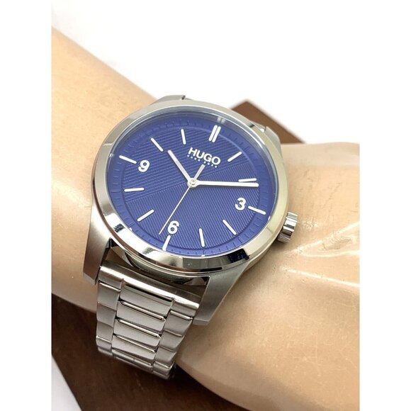 Hugo Boss Men's Watch 1530015 Quartz Blue Dial Silver Stainless Steel 44… - Picture 5 of 13